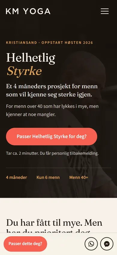 Den nye siden på mobil.